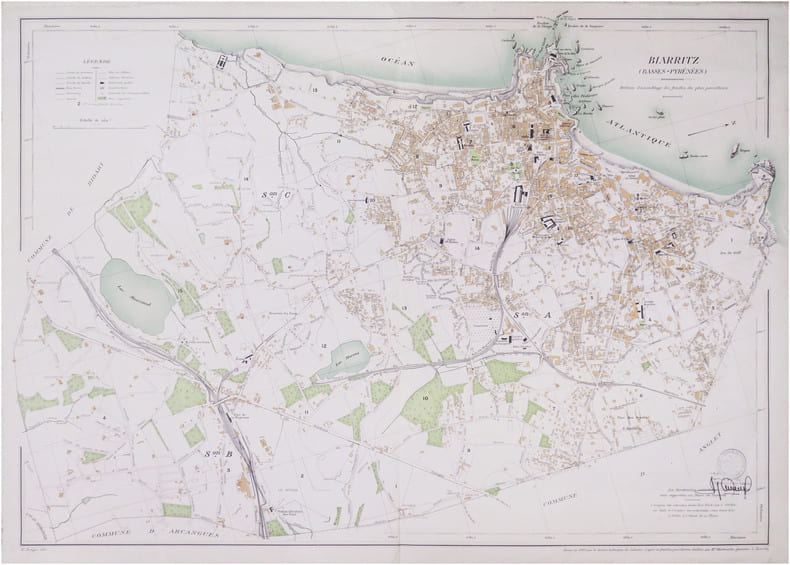  [BIARRITZ] Biarritz (Basses-Pyr&eacute;n&eacute;es). Tableau d'assemblage des feuilles du plan parcellaire.. MARMANDE (Jean-Baptiste).