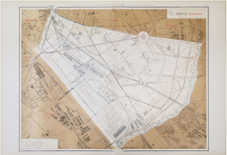  [EAUX et ÉGOUTS de PARIS - 12ème arrondissement] Atlas administratif des Eaux de la Ville de Paris. Service des Eaux et des Égouts. 12.e arrond.t de ...