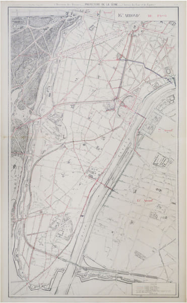  [EAUX et &Eacute;GOUTS de PARIS - 16&egrave;me arrondissement] Atlas administratif des Eaux de la Ville de Paris. Service des Eaux et des &Eacute;gouts. 16.e arrond.t de ...