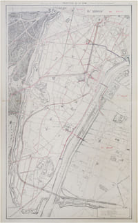  [EAUX et ÉGOUTS de PARIS - 16ème arrondissement] Atlas administratif des Eaux de la Ville de Paris. Service des Eaux et des Égouts. 16.e arrond.t de Passy.  