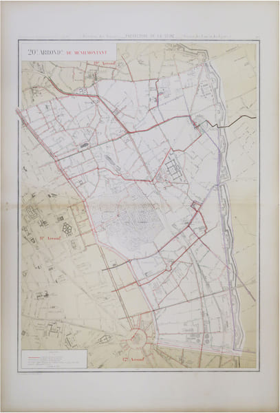  [EAUX et &Eacute;GOUTS de PARIS - 20&egrave;me arrondissement] Atlas administratif des Eaux de la Ville de Paris. Service des Eaux et des &Eacute;gouts. 20.e arrond.t de ...