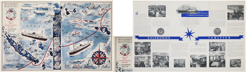  Messageries Maritimes. Ligne de Tahiti, Nouvelle Cal&eacute;donie, Australie. m.s. “Cal&eacute;donien” “Tahitien”.. BAILLE (Herv&eacute;).