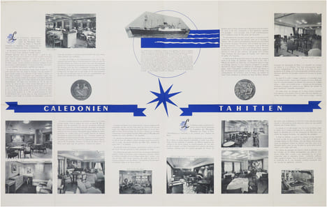 Messageries Maritimes. Ligne de Tahiti, Nouvelle Calédonie, Australie. m.s. “Calédonien” “Tahitien”.. BAILLE (Hervé).