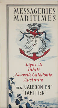 Messageries Maritimes. Ligne de Tahiti, Nouvelle Calédonie, Australie. m.s. “Calédonien” “Tahitien”.. BAILLE (Hervé).