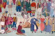 [COSTUMES des CINQ CONTINENTS] Tableau comparatif des races et des costumes des principaux peuples des cinq parties du Monde. [et] Tableau des femmes des cinq parties du Monde présentant les caractères physiques qui les distinguent et leurs costumes nationaux. par BASSET (Paul André) & PERROT (Aristide Michel). - Image 4