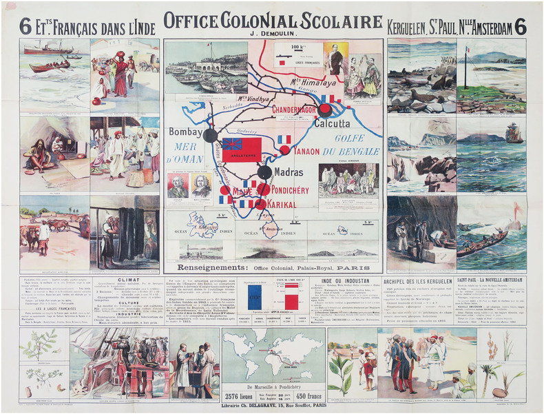  Office Colonial Scolaire. Et.ts fran&ccedil;ais dans l'Inde. Kerguelen, S.t Paul, N.lle Amsterdam. N&deg;6.. FOUQUERAY (Charles) & DEMOULIN (J.).