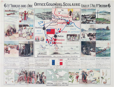 Office Colonial Scolaire. Et.ts français dans l'Inde. Kerguelen, S.t Paul, N.lle Amsterdam. N°6.
