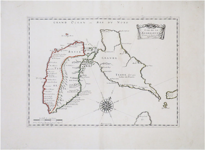  [GUADELOUPE] Isle de la Guadeloupe scitu&eacute;e &agrave; 16 degrez de lat. septentrionale.. SANSON d'ABBEVILLE (Nicolas).