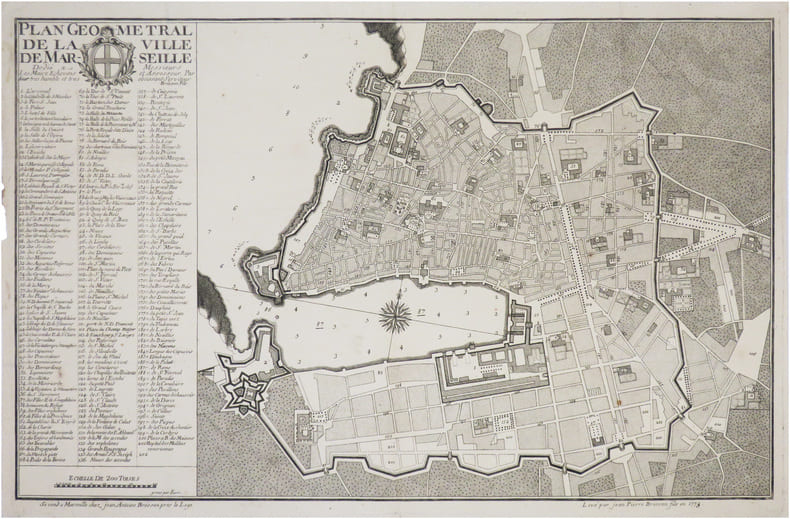  [MARSEILLE] Plan g&eacute;om&eacute;tral de la ville de Marseille.. BRESSON (Jean-Pierre).