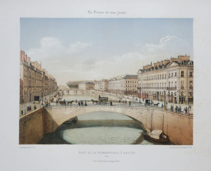  [NANTES] Pont de la Poissonnerie &agrave; Nantes.. ASSELINEAU (L&eacute;on-Auguste);