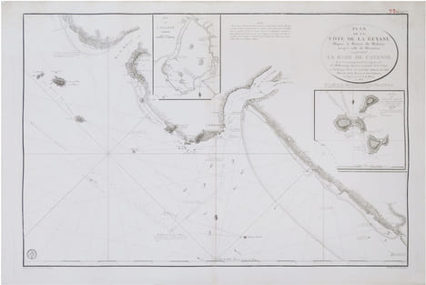  [GUYANE] Plan de la côte de la Guyane depuis la rivière de Mahury jusqu'à celle de Macouria, comprenant la rade de Cayenne.. DESSINGY (François ...