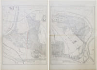  [EAUX et ÉGOUTS de PARIS/BOIS de VINCENNES] Atlas administratif des Eaux de la Ville de Paris. Service des Eaux et des Égouts. Bois de Vincennes. Côté Ouest - Côté Est.