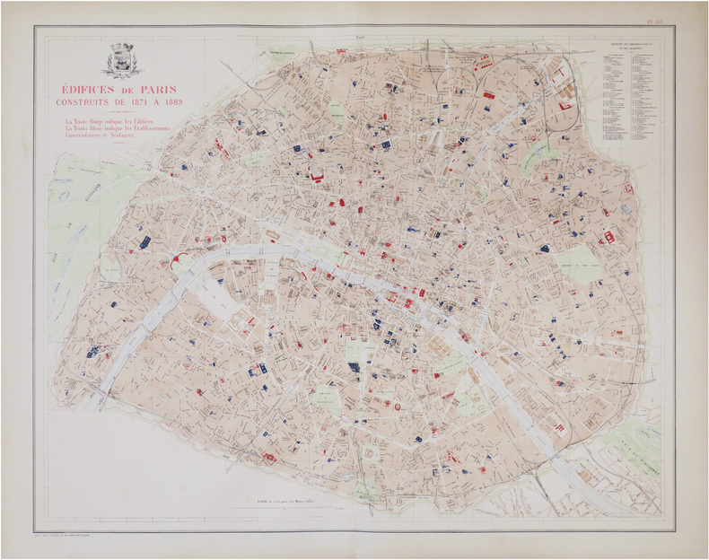  [&Eacute;DIFICES] &Eacute;difices de Paris construits de 1871 &agrave; 1889.. ALPHAND (Jean-Charles Adolphe) & FAUVE (L.).