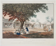  [ANTIGUA] Vue de l'établissement des missions à S.t Johns dans l'isle d'Antigoa aux Indes occidentales [et] Vue de Gracehill dans l'isle d'Antigoa aux Indes occidentales. par STOBWASSER (Ludwig). - Image 2