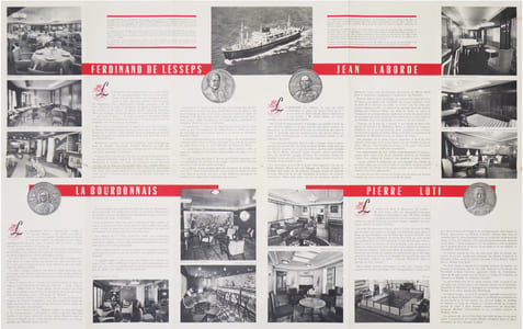 Messageries Maritimes. Ligne de l'océan Indien. m.s. “Ferdinand de Lesseps” “Jean Laborde” “La Bourdonnais” “Pierre Loti”.