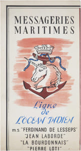 Messageries Maritimes. Ligne de l'océan Indien. m.s. “Ferdinand de Lesseps” “Jean Laborde” “La Bourdonnais” “Pierre Loti”.