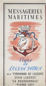 Messageries Maritimes. Ligne de l'océan Indien. m.s. “Ferdinand de Lesseps” “Jean Laborde” “La Bourdonnais” “Pierre Loti”.. BAILLE (Hervé).