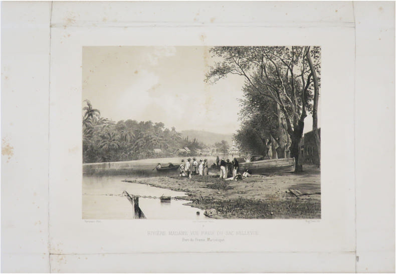  [MARTINIQUE] Rivi&egrave;re Madame, vue prise du bac Bellevue. Fort-de-France, Martinique.. HARTMANN (Hippolyte) & CIC&Eacute;RI (Eug&egrave;ne).