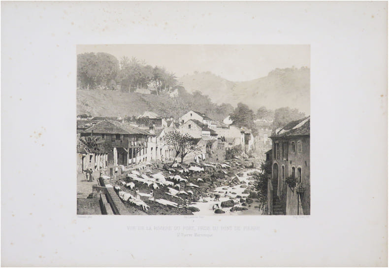  [MARTINIQUE] Vue de la rivi&egrave;re du Fort, prise du pont de pierre. S.t Pierre, Martinique.. HARTMANN (Hippolyte) & CIC&Eacute;RI (Eug&egrave;ne).