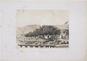  [MARTINIQUE] Vue de la place Bertin prise du quai Larougerie. S.t Pierre, Martinique. par HARTMANN (Hippolyte) & CICÉRI (Eugène).