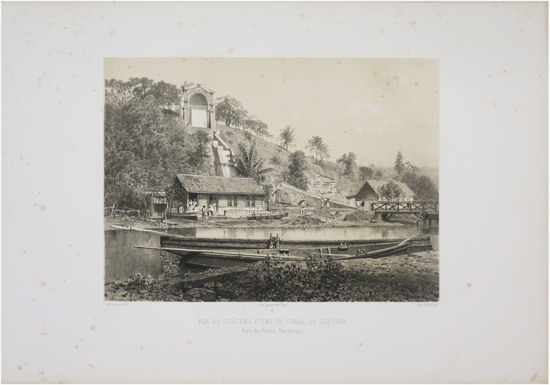  [MARTINIQUE] Vue du ch&acirc;teau d'eau ou canal de Gueydon. Fort-de-France, Martinique.. HARTMANN (Hippolyte) & CIC&Eacute;RI (Eug&egrave;ne).