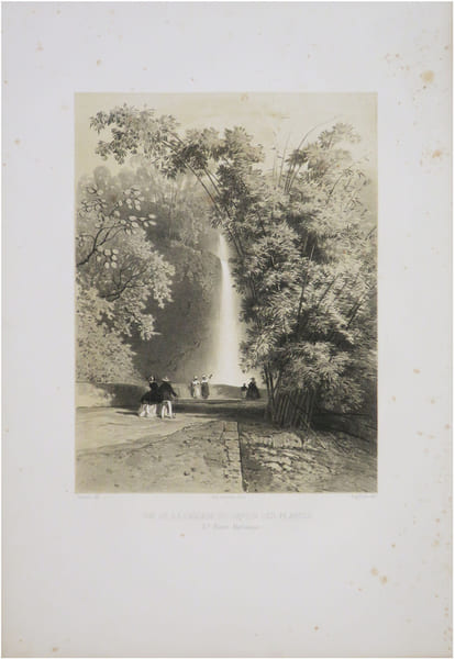  [MARTINIQUE] Vue de la cascade du Jardin des Plantes. S.t Pierre, Martinique.. HARTMANN (Hippolyte) & CIC&Eacute;RI (Eug&egrave;ne).