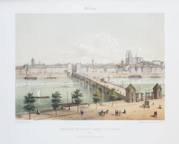  Orl&eacute;ans. Vue prise de la rive gauche de la Loire.. ASSELINEAU (L&eacute;on-Auguste);