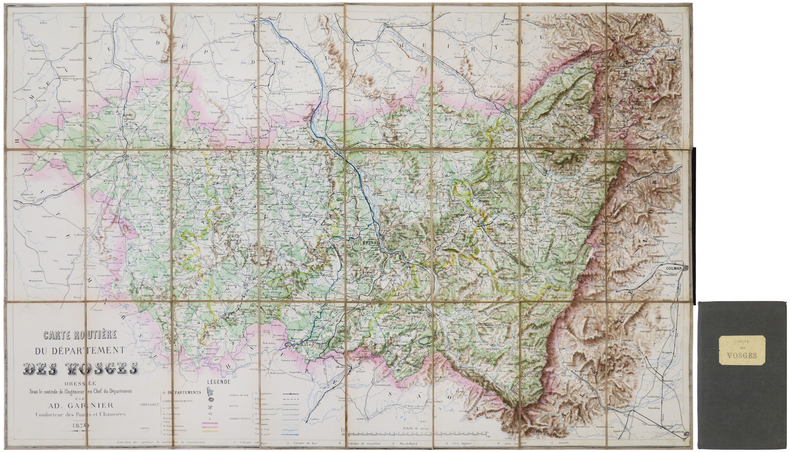  [VOSGES] Carte routi&egrave;re du d&eacute;partement des Vosges.. GARNIER (Adolphe).