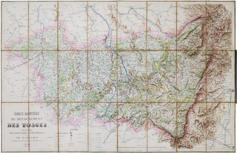  [VOSGES] Carte routière du département des Vosges.