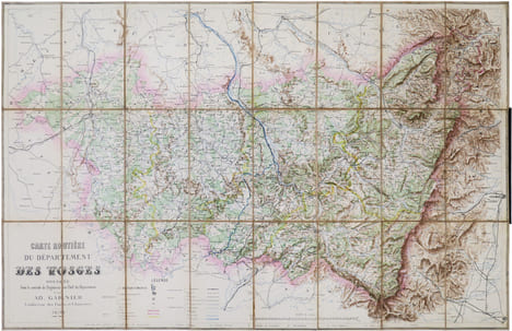  [VOSGES] Carte routière du département des Vosges.. GARNIER (Adolphe).