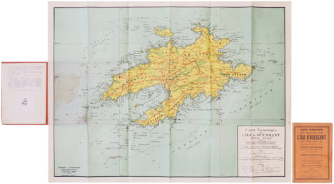 [OUESSANT] Carte touristique et guide de l'île d'Ouessant (Enez Eusa).. GIRARD (Émile) & BARRÈRE (Henry).