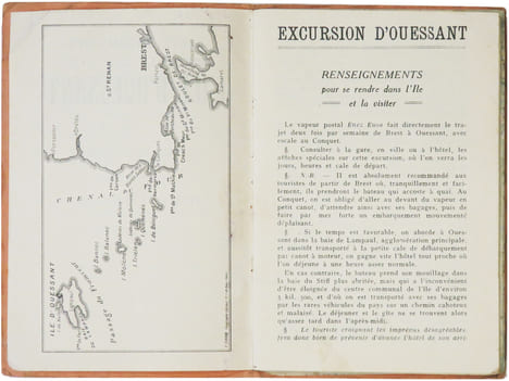  [OUESSANT] Carte touristique et guide de l'île d'Ouessant (Enez Eusa).. GIRARD (Émile) & BARRÈRE (Henry).
