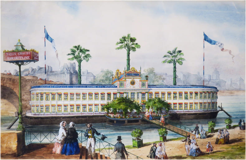  [Vue des Bains de la Samaritaine].. [ANONYME].