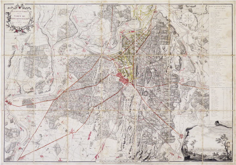  [FOR&Ecirc;T de FONTAINEBLEAU] Nouvelle Carte de la for&ecirc;t de Fontainebleau d'apr&egrave;s les meilleurs plans.. DELAHAYE (Guillaume-Nicolas).