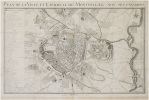  [MONTPELLIER] Plan de la ville et citadelle de Montpellier, avec ses environs.. VILLARET (Jean) & AIGREFEUILLE (Charles d').