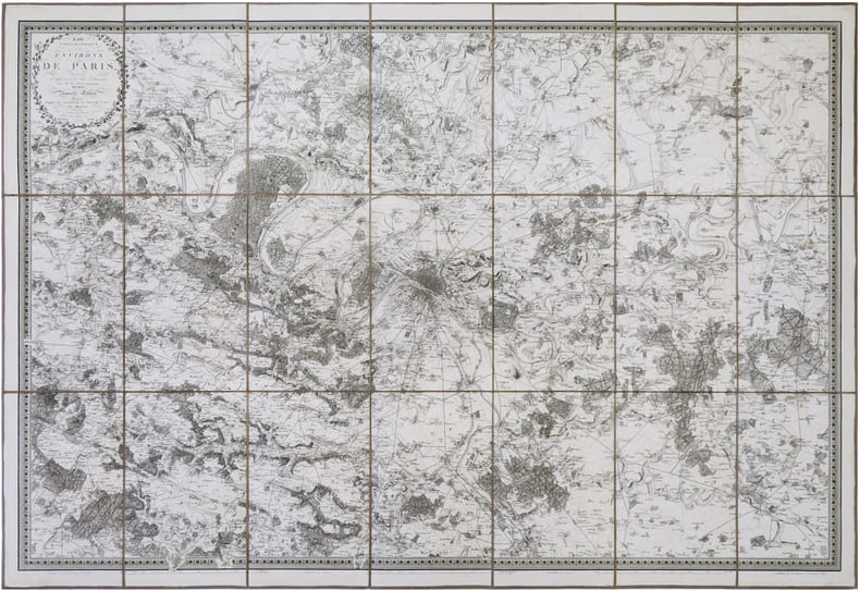  Carte topographique des environs de Paris, dress&eacute;e d'apr&egrave;s celle des Chasses.. BRU&Eacute; (Adrien Hubert).
