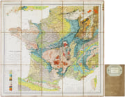  [GÉOLOGIE] Tableau d'assemblage des Six Feuilles de la Carte géologique de la France exécutée sous la direction de M.r Brochant de Villiers, Inspecteur général des Mines, par MM. Dufrénoy et Élie de Beaumont, ingénieurs des Mines, commencée sous l'administration de M.r Becquey, Directeur général des Ponts et Chaussées et des Mines, publiée en 1841. par DUFRÉNOY (Armand) & BEAUMONT (Léonce Élie de). - Image 1