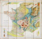  [GÉOLOGIE] Tableau d'assemblage des Six Feuilles de la Carte géologique de la France exécutée sous la direction de M.r Brochant de Villiers, Inspecteur général des Mines, par MM. Dufrénoy et Élie de Beaumont, ingénieurs des Mines, commencée sous l'administration de M.r Becquey, Directeur général des Ponts et Chaussées et des Mines, publiée en 1841. par DUFRÉNOY (Armand) & BEAUMONT (Léonce Élie de). - Image 2
