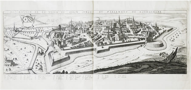  [DIJON] Description de la ville de Dijon siège du Parlement de Bourgongne.