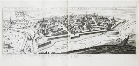  [DIJON] Description de la ville de Dijon siège du Parlement de Bourgongne.. BOISSEAU (Jean).