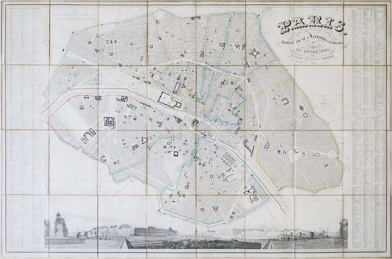  Paris, divis&eacute; en 12 arrondissemens et 48 quartiers.. ALVAR TOUSSAINT (Georges).