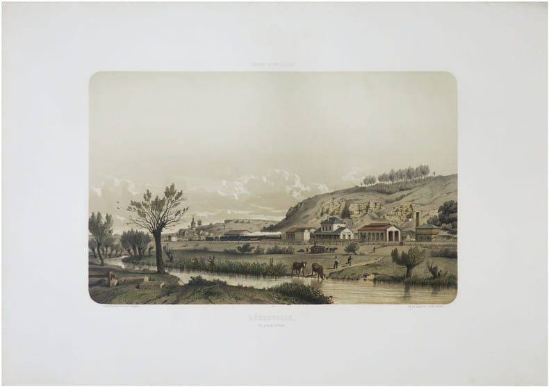  [L&Eacute;ROUVILLE] Chemins de fer de l'Est. L&eacute;rouville, vue prise de la Prairie.. MAUGENDRE (Adolphe).