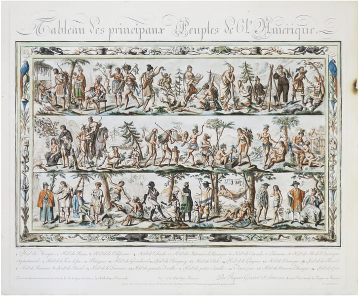  Tableau des principaux peuples de l'Am&eacute;rique.. GRASSET DE SAINT-SAUVEUR (Jacques).