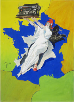 [Gouache préparatoire pour une affiche publicitaire].. GYPÉ (Jean Poincignon-Gypé, dit).