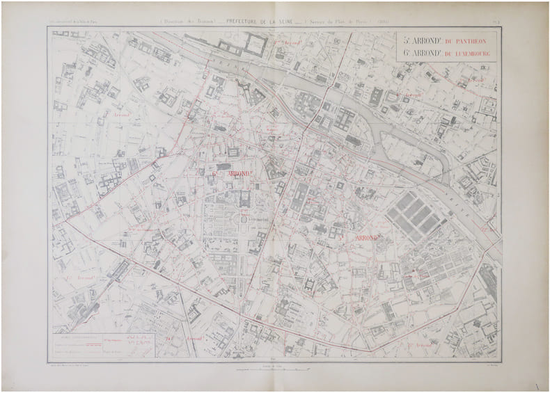 [PARIS 5&egrave;me et 6&egrave;me arrondissements] 5.e arrond.t du Panth&eacute;on - 6.e arrond.t du Luxembourg.. ALPHAND (Jean-Charles Adolphe) & FAUVE (L.).
