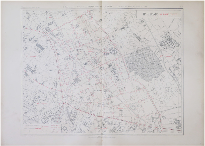 [PARIS 11&egrave;me arrondissement] 11.e arrond.t de Popincourt.. ALPHAND (Jean-Charles Adolphe) & FAUVE (L.).