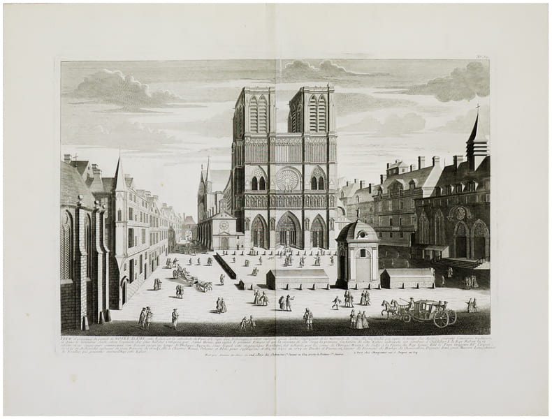  Ve&ucirc;e et perpectives du portail de Notre Dame.. AVELINE (Antoine) & CH&Eacute;REAU (Jacques).