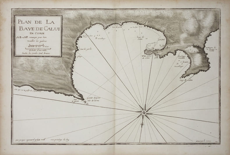  [CORSE/CALVI] Plan de la baye de Calvi en Corse.. AYROUARD (Jacques).