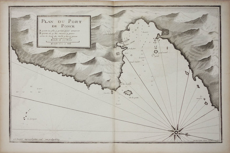  [PONZA] Plan du port de Ponce.. AYROUARD (Jacques).