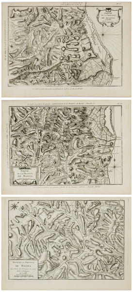 [CORSE] Partie de la province de Bastia. En trois feuilles.. BELLIN (Jacques-Nicolas).